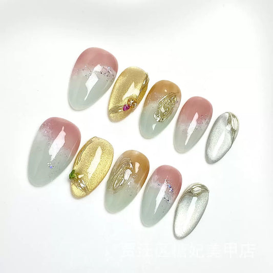 Mint Almond - Fairy Chic Handmade Press On Nails
