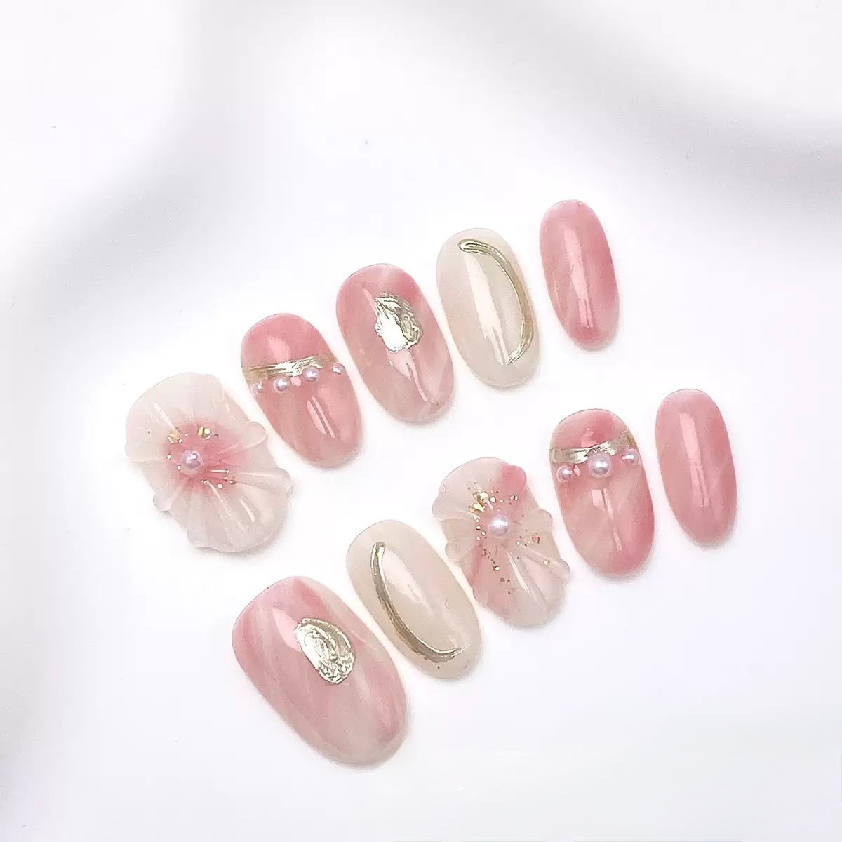 Pink Stone - Fairy Chic Handmade Press On Nails