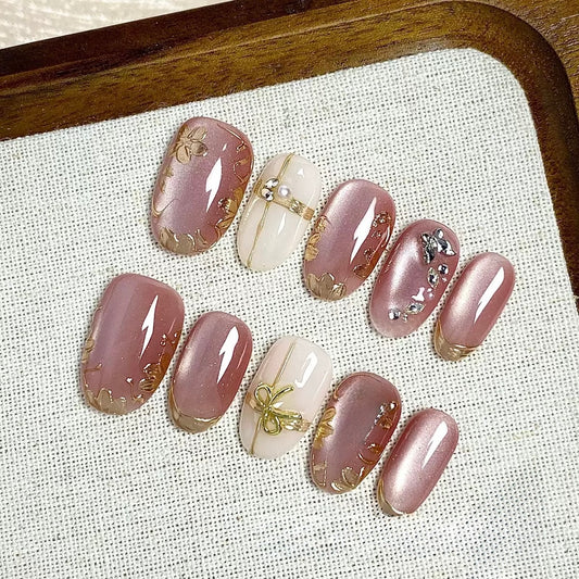 Golden Rose - Fairy Chic Handmade Press On Nails