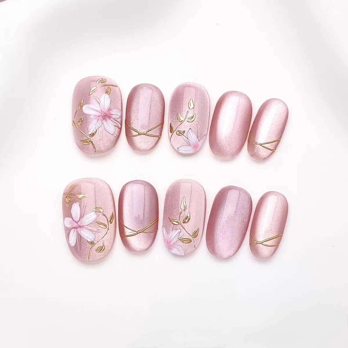 Pink Blossom- Fairy Chic Handmade Press On Nails