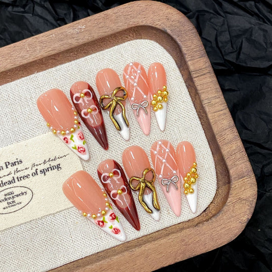 Vintage French  -  Handmade Press On Nails