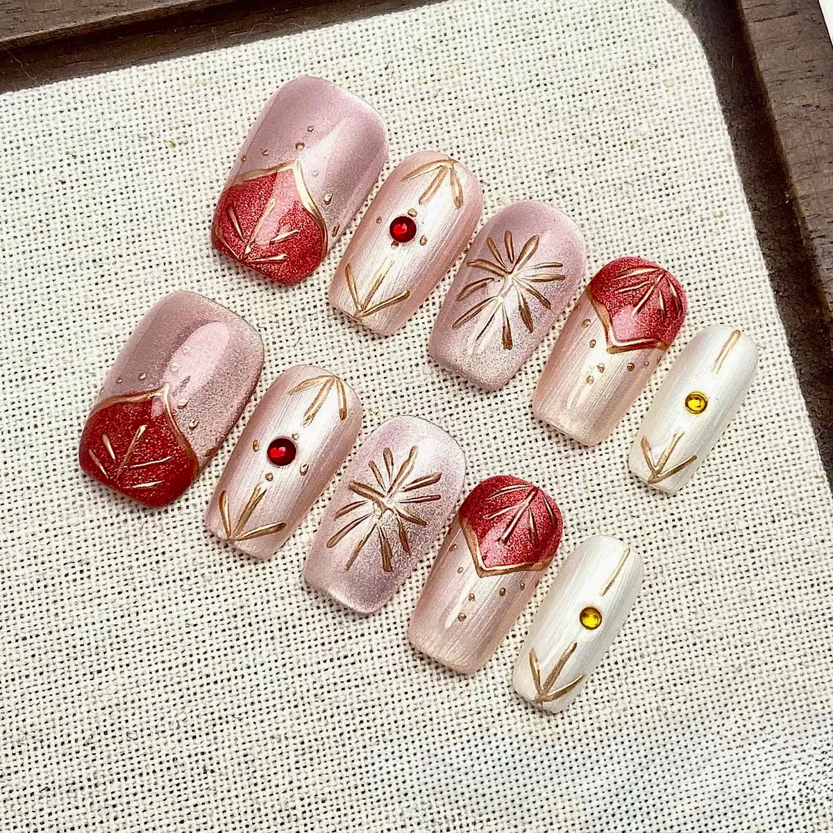 Ruby Burst - Fairy Chic Handmade Press On Nails
