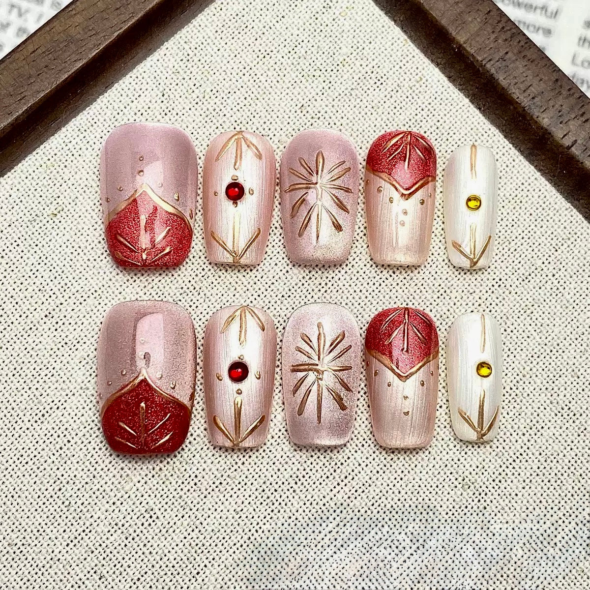Ruby Burst - Fairy Chic Handmade Press On Nails