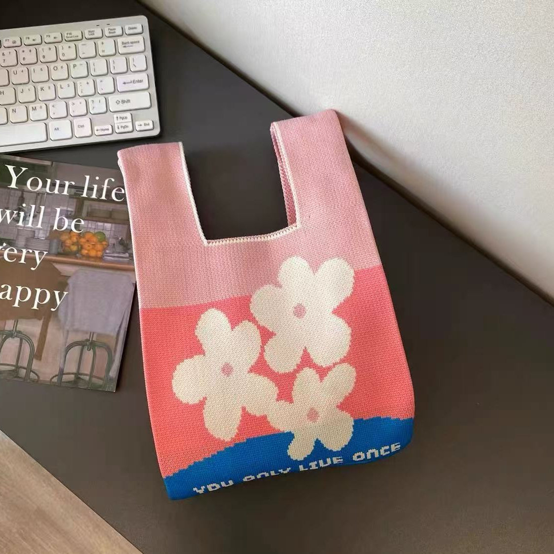 100+ Styles Knit Mini Tote Bags