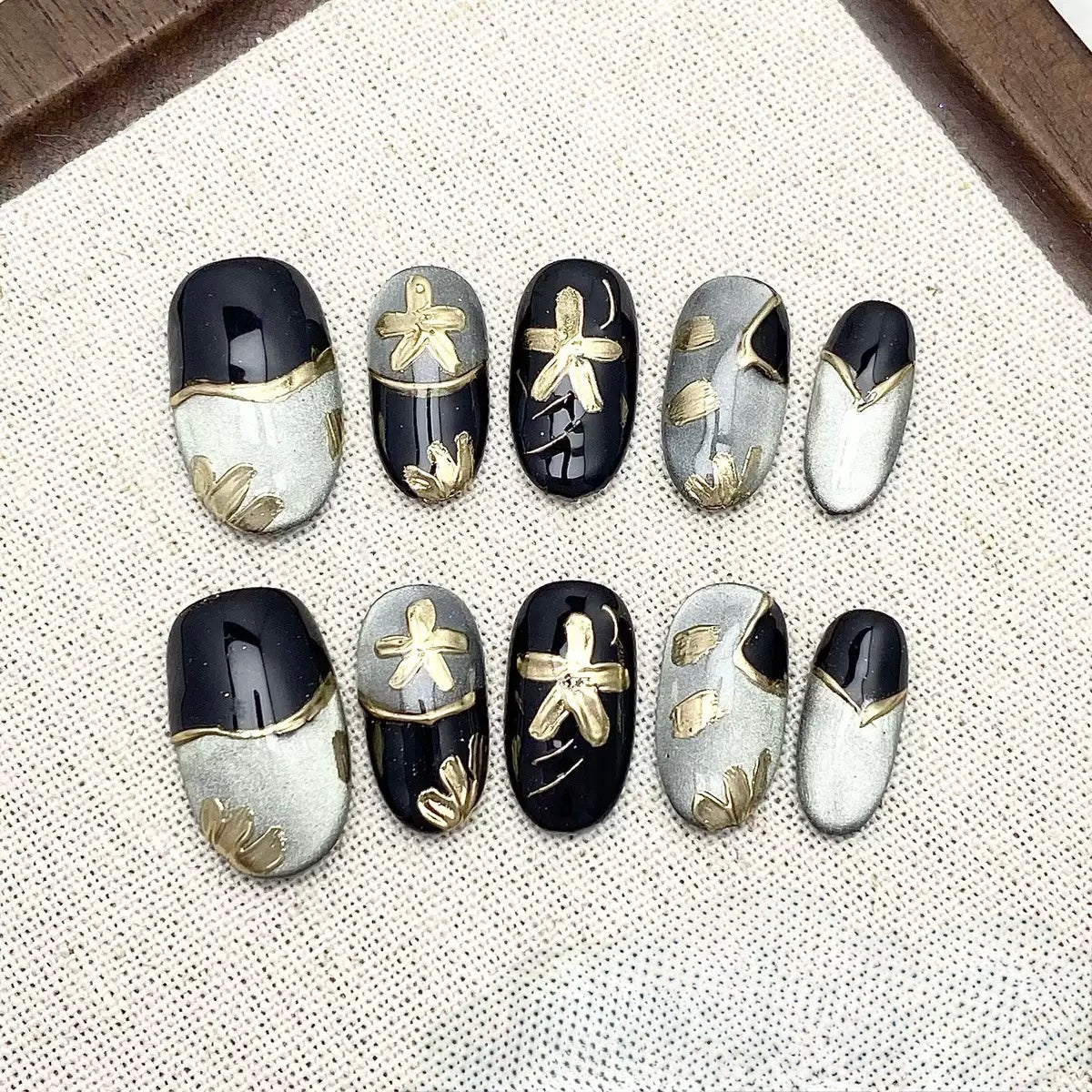 Golden Galaxy  - Fairy Chic Handmade Press On Nails
