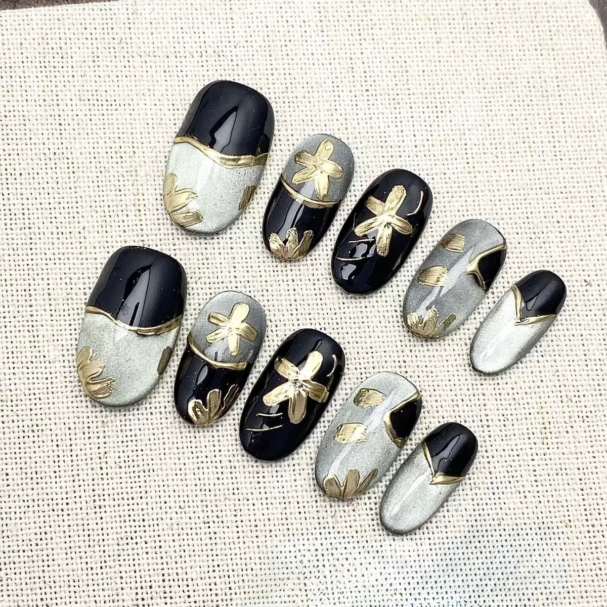 Golden Galaxy  - Fairy Chic Handmade Press On Nails