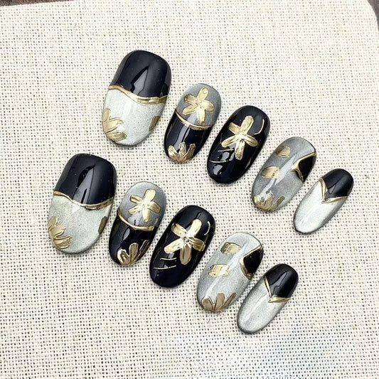 Golden Galaxy  - Fairy Chic Handmade Press On Nails