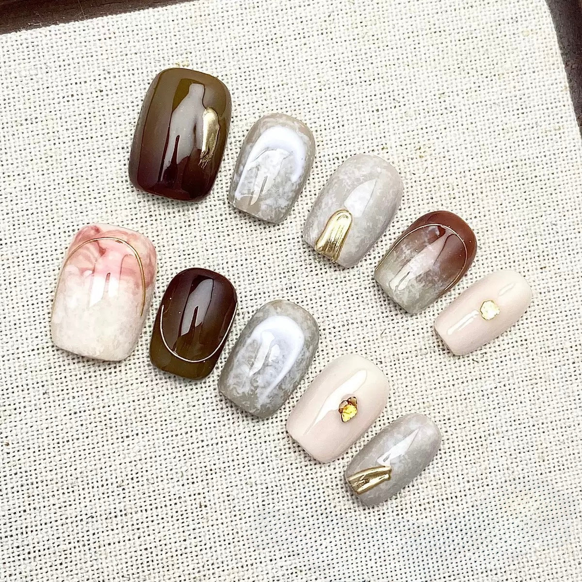 Cappuccino - Fairy Chic Handmade Press On Nails