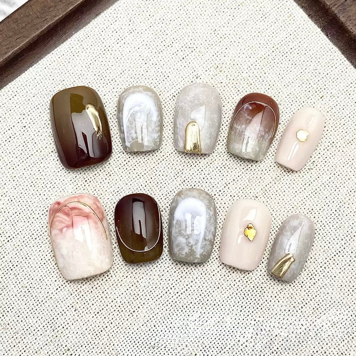 Cappuccino - Fairy Chic Handmade Press On Nails