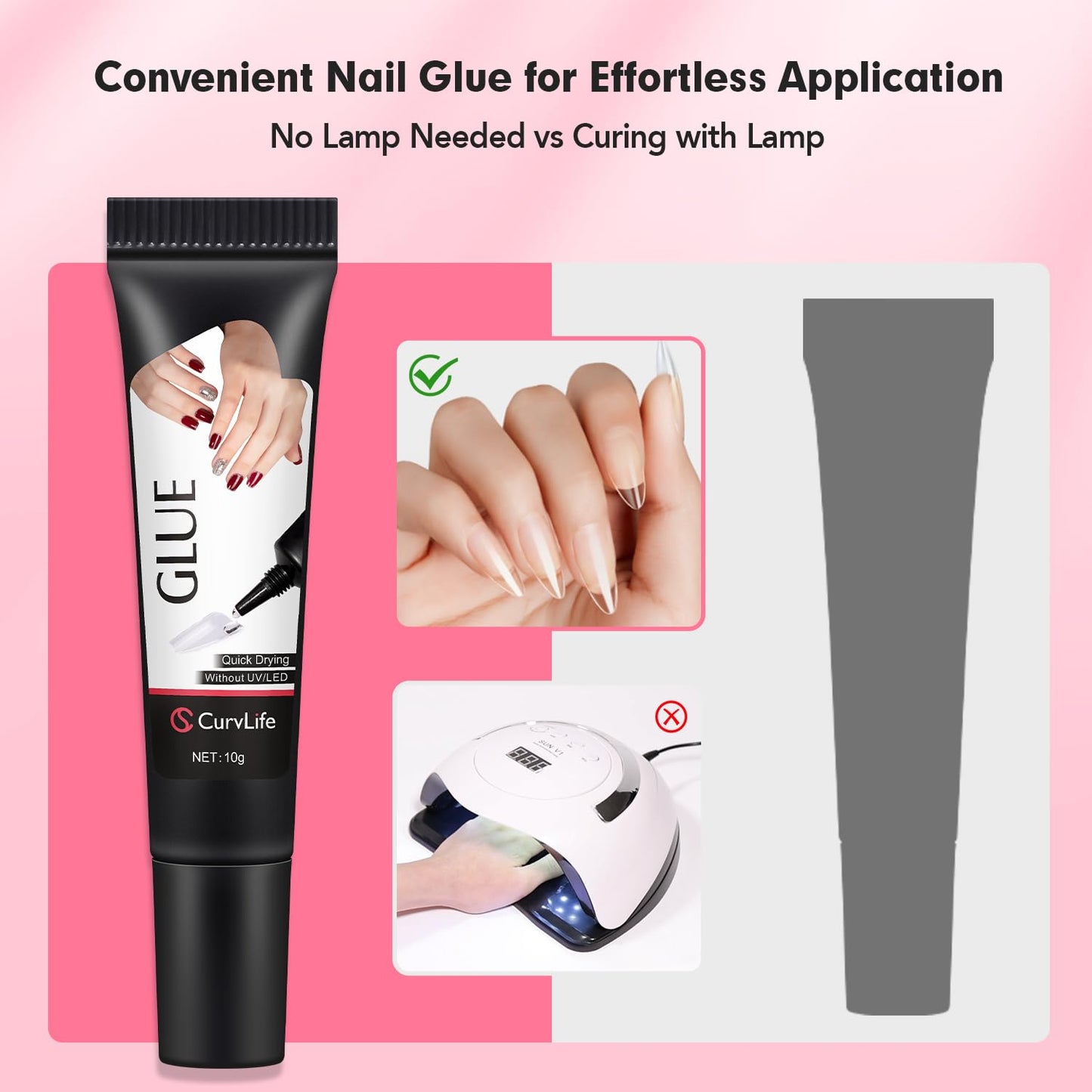 Kit 10g: Long-Lasting Semi-solid Nail Glue & Remover - Handmade Press On Nails
